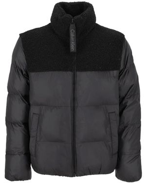 Calvin Klein Sherpa Pufferjas - Zwart