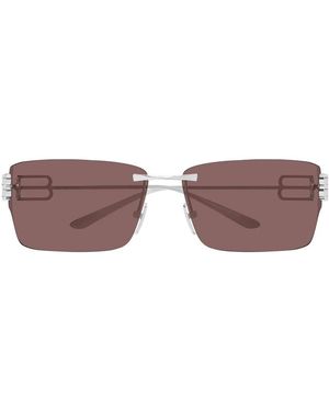 Balenciaga Square Rimless Zonnebrillen - Bruin