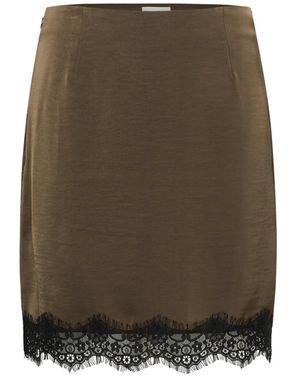 Kaffe Rokken ,Bruin ,Korte Rok - Groen