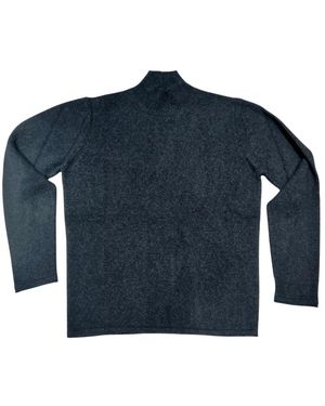 Roberto Collina Truien & Vesten ,Zwart ,Stehkragenpullover - Blauw