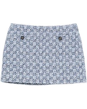 Gucci Gg Jacquard Tweed Mini Rok - Blauw