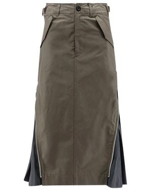 Sacai Midi Skirts - Grey