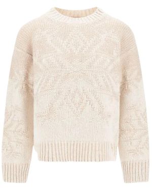 Herno Truien & Vesten ,Wol Snowflake Vanise Sweater - Wit