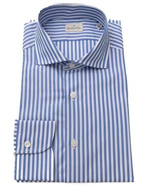 Bagutta Casual hemd mit französischem kragen - Blau