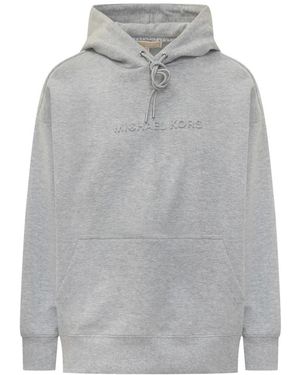 Michael Kors Hoodies & Sweatvesten ,Grijs ,Grijze Hoodie Met Geborduurd Logo
