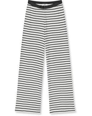 Mads Nørgaard Broeken ,Zwart ,Katoen Gestreepte Loszittende Broek - Blauw