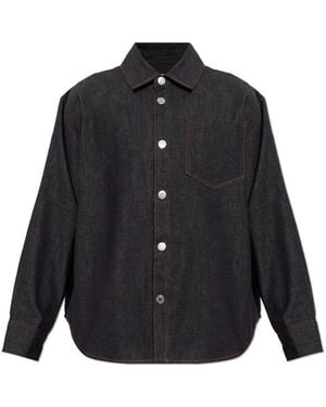 Ami Paris Denimhemd Mit Logo - Blau