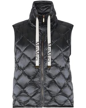 Max Mara Jassen ,Grijs ,Nylon Tregic Vest - Zwart