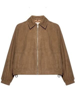 Gestuz Jassen ,Bruin ,Leer Gzestelle Suede Jacket