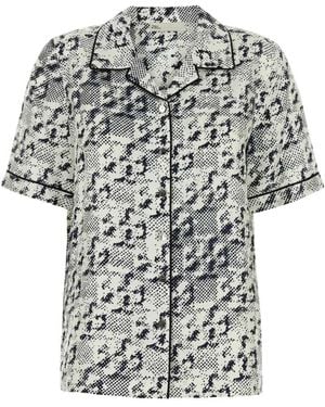 Tory Burch Silk Shirt With Short Sleeves - Multicolour
