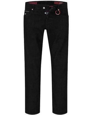 Tramarossa Schwarze Baumwolljeans Mit Weißen Und Roten Nähten