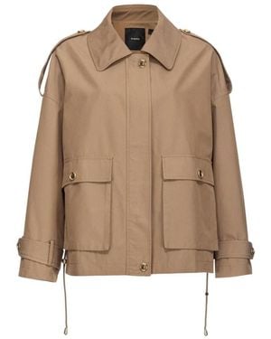 Pinko Jassen ,Bruin ,Polidoro Parka Gabardine - Naturel