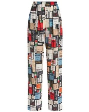 Moschino Zijde Broek Met Print - Rood