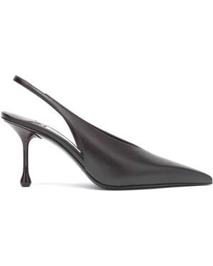 Jimmy Choo Tiefe Merlot Kalbslederschuhe - Mettallic