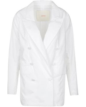 Jucca Dubbelrijige Katoenen Blazer - Wit