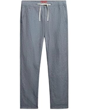Superdry Merchant Linnen Broek - Blauw