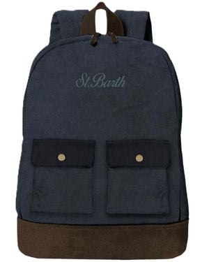 MC2 Saint Barth Tassen ,Blauw ,Katoen Cody Wax Rugzak