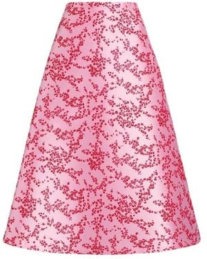 Alberta Ferretti Floraler Mikado A-Linien-Midirock - Pink