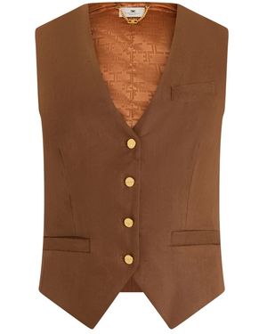 Elisabetta Franchi Vests - Brown