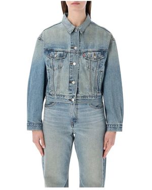 Levi's Jassen ,Blauw ,Denim Shrunken 90S Trucker