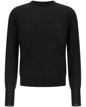 Ma'ry'ya Feinstrickpullover Mit Rundhalsausschnitt - Schwarz