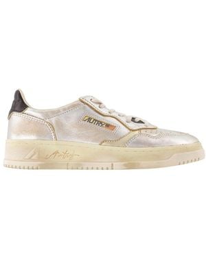 Autry Schoenen ,Grijs ,Katoen Medalist Low Super Vintage Sneakers - Wit