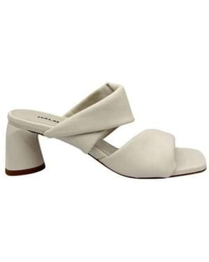 Halmanera Heeled Mules - White