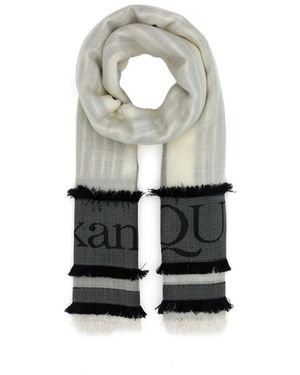 McQueen Ivory Wollmischung Foulard Schal - Grau
