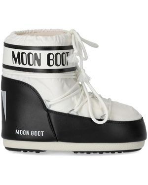 Moon Boot Schoenen ,Nylon Lage Icon Nylon Sneeuwlaars Wit - Metallic