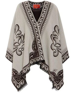 La DoubleJ Jassen ,Wol Poncho - Naturel