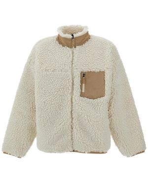Polo Ralph Lauren Pile Fleece Jas Met Volledige Rits - Naturel