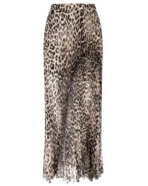 Ermanno Scervino Animalier Seiden Maxirock - Braun