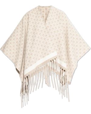 Ferragamo Poncho mit monogramm - Natur