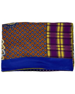 Altea Accessoires ,Veelkleurig ,Gestreepte Zijden Modal Sjaal - Blauw