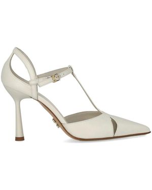 Sergio Levantesi Schoenen ,Wit ,Leer Maura Pump