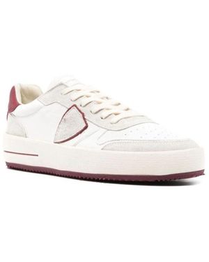 Philippe Model Weiß bordeaux sneaker
