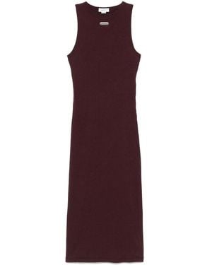 McQueen Burgunder ärmelloses logo-kleid - Lila