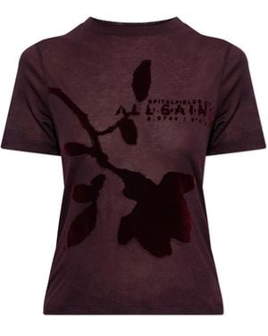 AllSaints Tops ,Rood ,Leer Athea T-Shirt - Paars