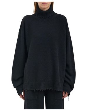 Uma Wang Truien & Vesten ,Zwart ,Muk 7154Uw 900 Turtleneck