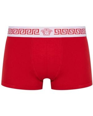 Versace Ondergoed ,Rood ,Katoen Katoenen Boxershorts Met Logo
