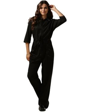 Scotch & Soda Jumpsuits & Playsuits ,Zwart ,Beaded Collar Jumpsuit Elegante Stijl