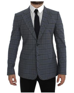 Dolce & Gabbana Plaid Blazer Classic Fit - Blue