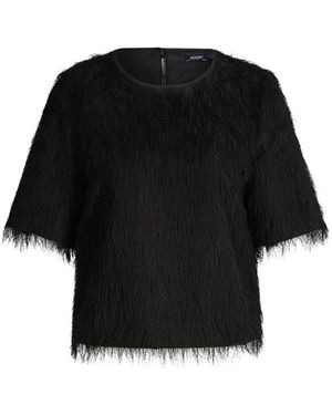 Joop! Blouse Met Fijne Franje-Overlay - Zwart