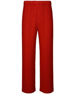 Issey Miyake Straight Trousers - Red