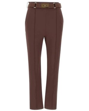 Elisabetta Franchi Slim-Fit Trousers - Brown