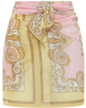 Versace Badmode ,Veelkleurig ,Polyester Bedrukte Foulard Rok - Metallic