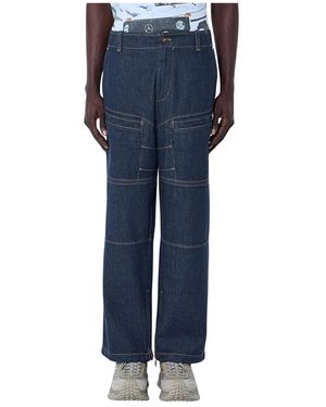 Moncler Straight Jeans - Bleu