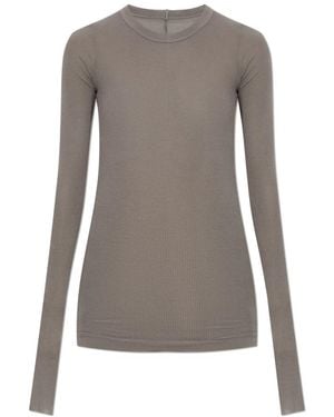 Rick Owens Tops ,Grijs ,Ribbed Long-Sleeve T-Shirt