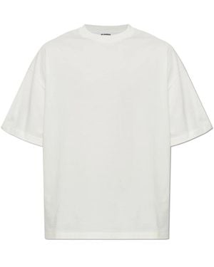 Jil Sander Crème T-Shirt Met Opgedrukte Logo - Wit