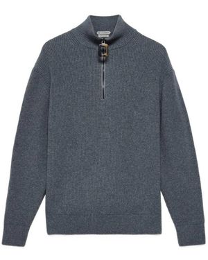 JW Anderson Truien & Vesten ,Grijs ,Nylon Half Zip Jumper - Blauw